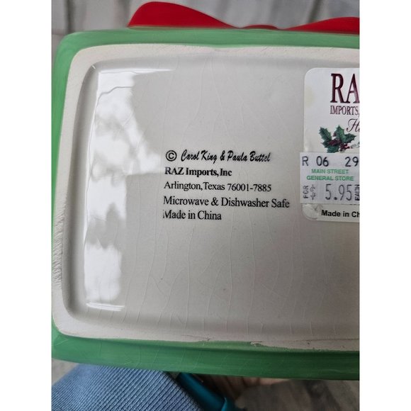 Raz Carol King present plate Paula buttel Xmas decor polka dot unique cute - Picture 6 of 6